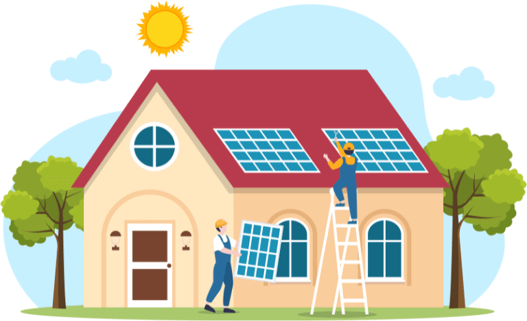 Ilustración mantenimiento de sistema solar