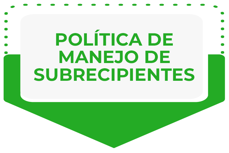 POLÍTICA DE MANEJO DE SUBRECIPIENTES