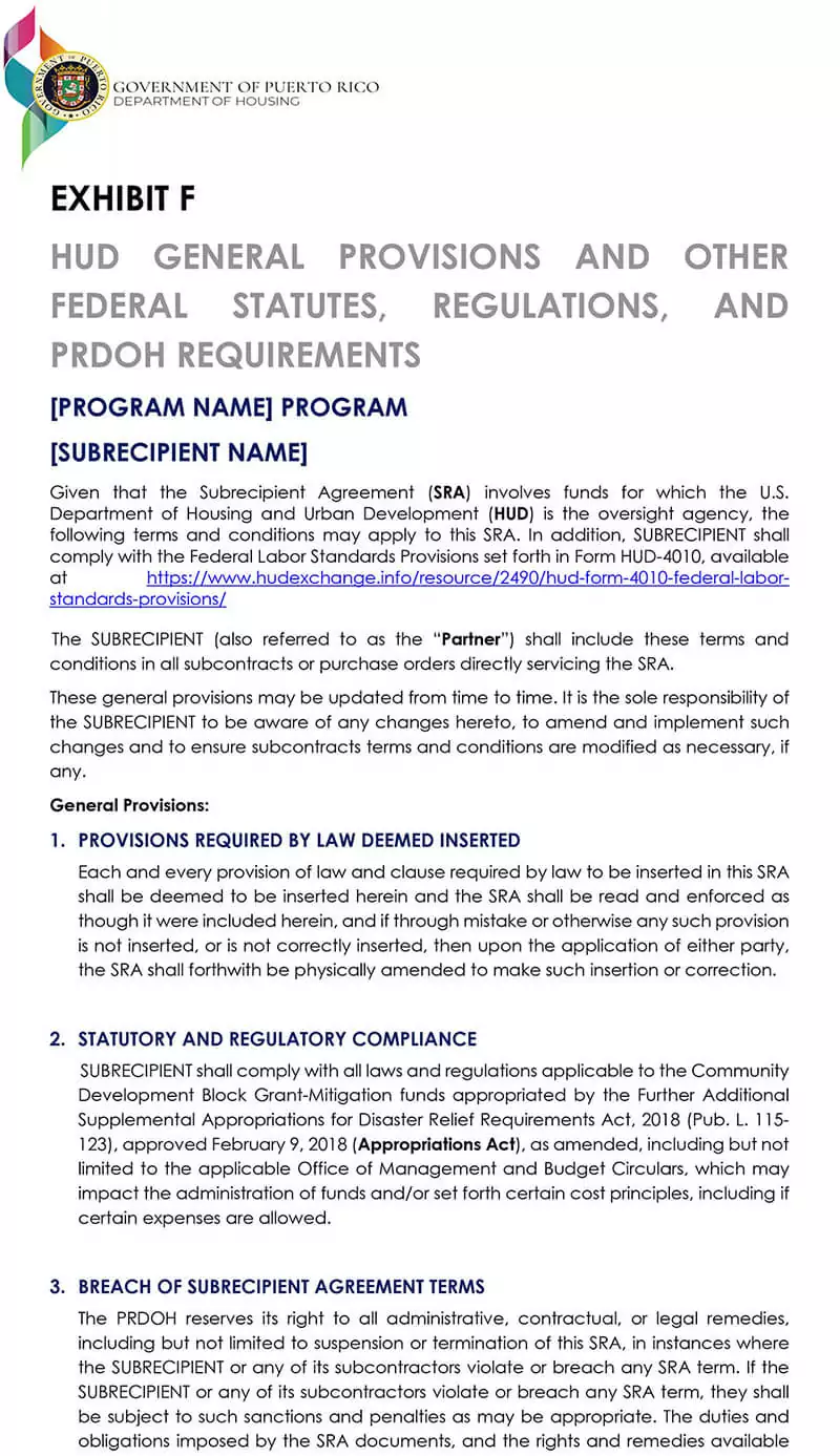 3 Exhibit HUD General Provisions-1 3 Exhibit HUD General Provisions