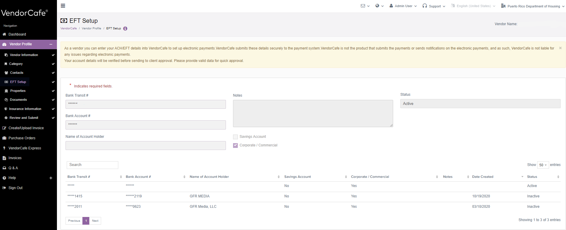Seccion de Finanzas EFT