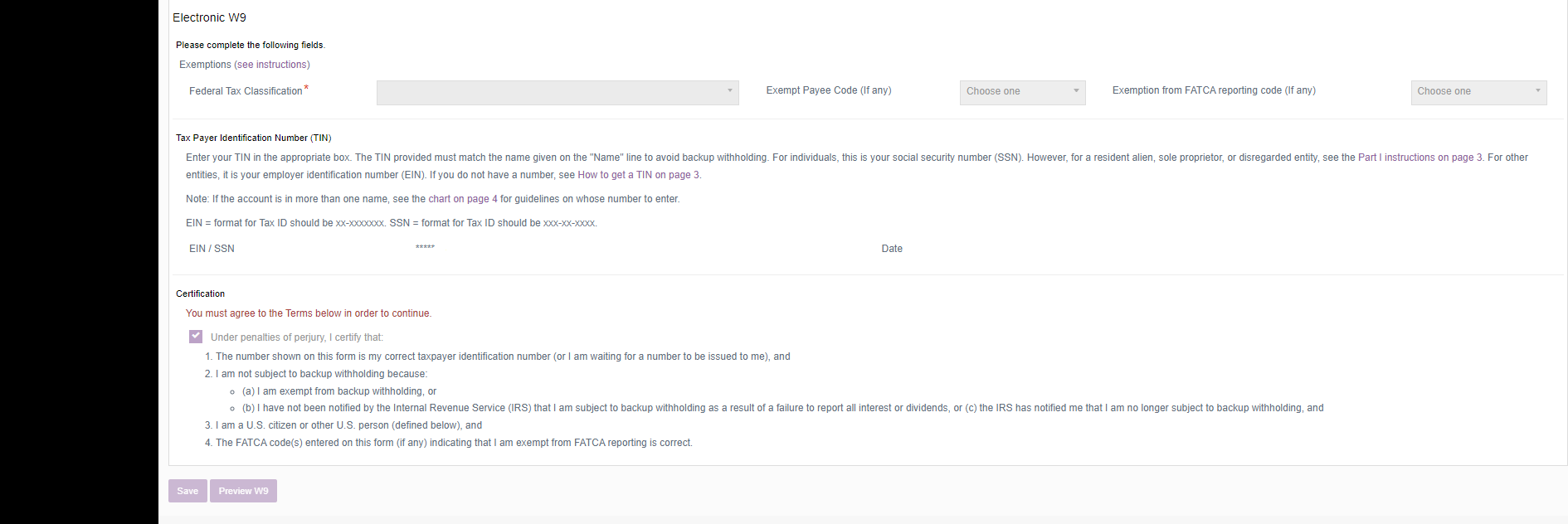 Seccion de Finanzas Vendor Information 2