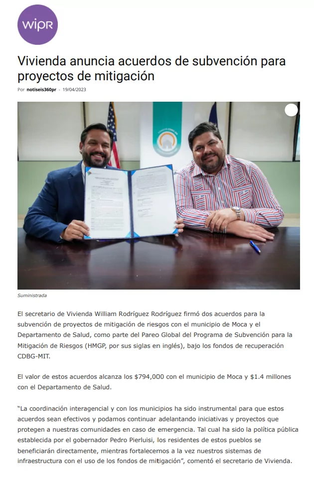 Vivienda anuncia acuerdos