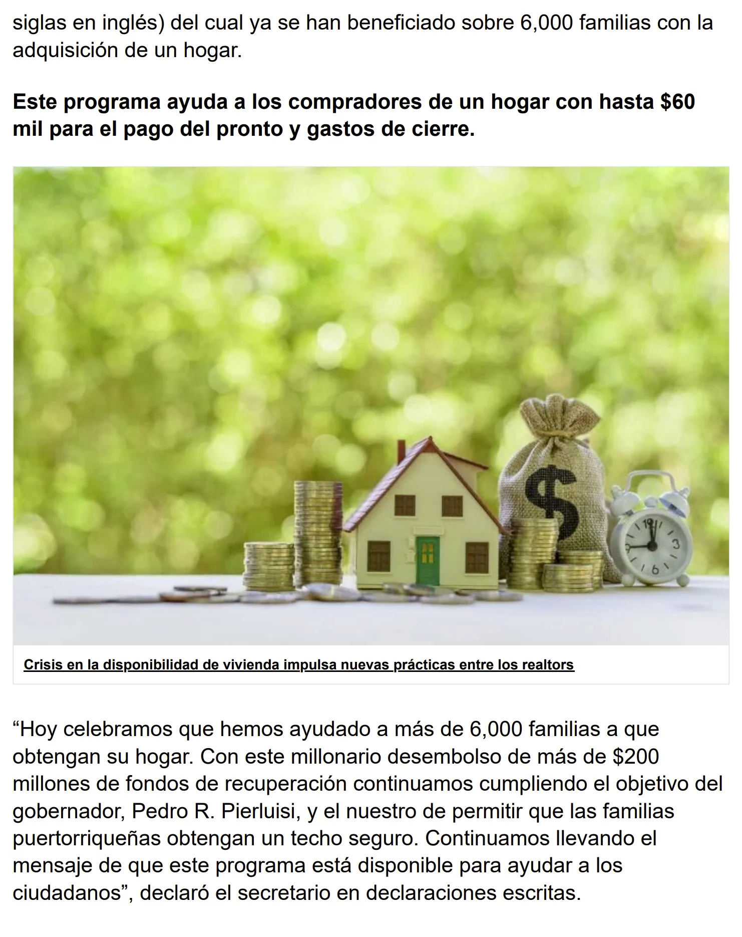 Anuncian desembolso de $200 millones para el Programa de Asistencia Directa al Comprador 2