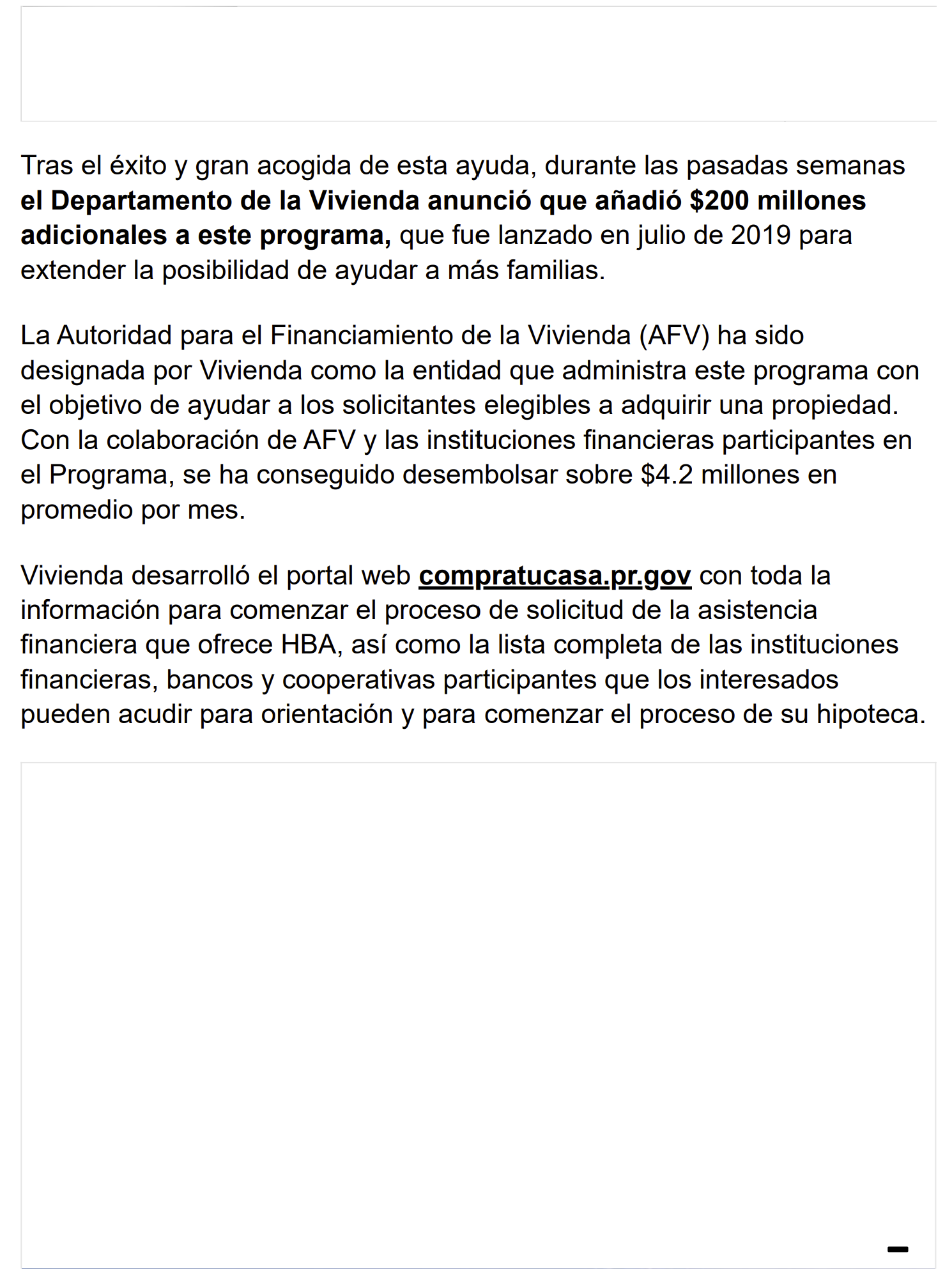 Anuncian desembolso de $200 millones para el Programa de Asistencia Directa al Comprador 3
